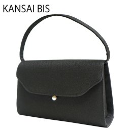 KANSAI BIS カンサイビズ パール付き フォーマル バッグ 18410 ハンドバッグ かぶせ ブラック フォーマル シンプル パール 取り外し可能  かわいい シック おしゃれ レディース ファッション 冠婚葬祭 軽量 コンパクト マチあり