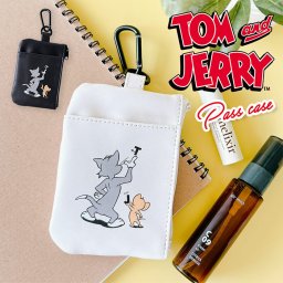 カラビナ付き 定期入れ トムとジェリー パスケース トム＆ジェリー かわいい 女の子 男の子 キャラ 学生 学校 ファスナー カード ポケット ICカード 定期入れ おすすめ  シンプル レディース 女子高校生 コインケース ポーチ 小物 プレゼント