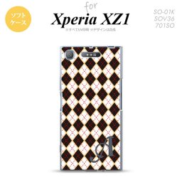 【SO01K】【スマホケース/スマホカバー】【エクスペリア XZ1】SO01K スマホケース Xperia XZ1 ケース エクスペリア XZ1 イニシャル アーガイル 黒×赤 nk-so01k-tp1401ini【メール便送料無料】