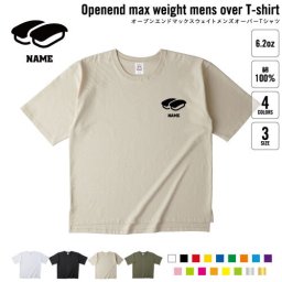 お寿司 名入れオーバーサイズTシャツ ビッグシルエット ゆったり イージーフィット ワイドフィット メンズ サイジング    sushi、大トロ、中トロ、軍艦、わさび