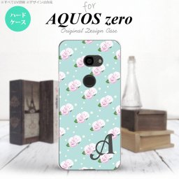 AQUOS zero アクオス ゼロ 801SH スマホケース カバー ハードケース 花柄・バラ（H） 水色 イニシャル 対応 nk-801sh-261i[スマホ,スマホケース,スマホカバー,ケース,カバー,ジャケット]