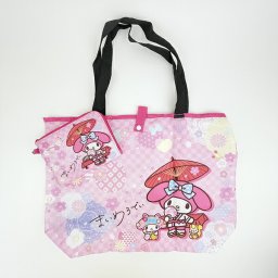 サンリオ マイメロディ 折りたたみエコバッグ 和雑貨シリーズ ピンク Sanrio