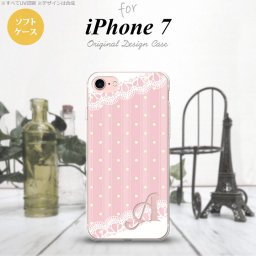 【iPhone7】【スマホケース/スマホカバー】【アイフォン７】iPhone7 スマホケース ケース アイフォン７ ソフトケース イニシャル ドット・レースB 薄ピンク nk-iphone7-tp1618ini【メール便送料無料】
