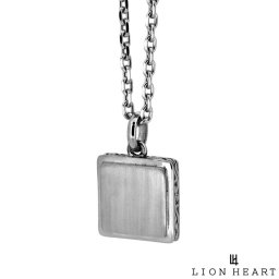 ライオンハート トライ ネックレス カービングスクエア サージカルステンレス シルバー メンズ ブランド LION HEART