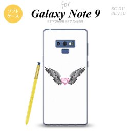 Galaxy Note 9 ギャラクシー ノート9 SC-01L SCV40 スマホケース カバー ソフトケース 翼(ハート) 黒×白 nk-note9-tp469[スマホ,スマホケース,スマホカバー,ケース,カバー,ジャケット]