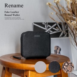 ★SALE45％OFF★【送料無料】Rename フェイクレザー ラウンドウォレット