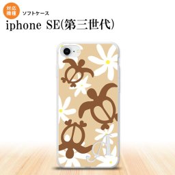 iPhoneSE 3 iPhoneSE 3 スマホケース ソフトケース ホヌ ティアレ ベージュ +アルファベット メンズ レディース nk-ise3-tp1081i