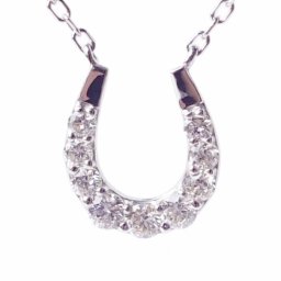 【送料無料】幸運を呼ぶ馬蹄ネックレス！pt900 0.2カラットダイヤモンド プラチナペンダント ben0078