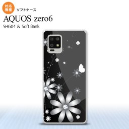 SHG04 SHG04 ZERO6 AQUOS zero6 スマホケース ソフトケース 花柄 ガーベラ 黒 メンズ レディース nk-zero6-tp065