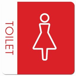 トイレ 御手洗 TOILET トイレマーク L1 女 WOMENS ピクトサイン マグネットステッカー マグネット 強力 正方形 13x13cm サイン インテリア 施設 案内