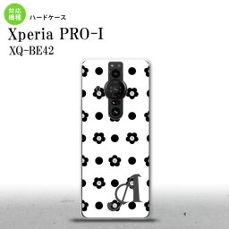 XperiaPRO-I Xperia PRO-I スマホケース 背面ケース ハードケース 花柄 ドット 白 +アルファベット 背面カバー android nk-xproi-342i
