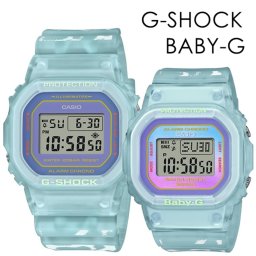 CASIO カシオ Gショック ベビーG 腕時計 手表 ペアウォッチ 夏 海 限定 恋人 パートナー ラバーズコレクション 防水 メンズ 父の日 レディース 母の日 デジタル ブルー スケルトン スペシャルボックス付き 成人 卒業 入学