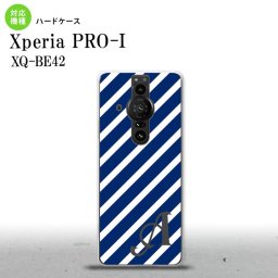 XperiaPRO-I Xperia PRO-I スマホケース 背面ケース ハードケース ストライプ 青 白 +アルファベット 背面カバー android nk-xproi-716i