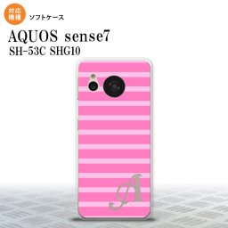 sense7 sense7 スマホケース 背面ケースソフトケース ボーダー ピンク +アルファベット 2022年 11月発売 nk-sens7-tp708i