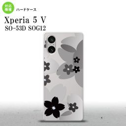 Xperia 5V Xperia 5V スマホケース 背面ケース ハードケース 花柄 サクラ B 黒 2023年 10月発売 nk-xp55-055