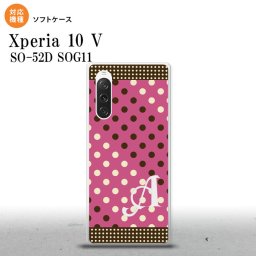 Xperia10V Xperia10V スマホケース 背面ケースソフトケース ドット 水玉 C 紫 茶 +アルファベット 2023年 7月発売 nk-xp105-tp1655i