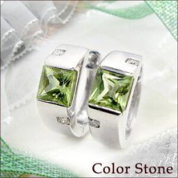 K18YG/PG/WG【0.06ct】ダイヤモンドフープピアス カラーストーン フープピアス 4×4 プリンセスカット ペアジュエリー ファッション ジュエリー アクセサリー レディース 女性用 スキンジュエリー【送料無料】    LP-447B