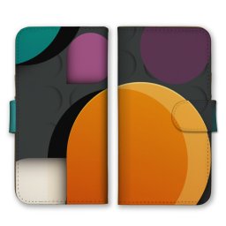 ＼全機種対応／ スマホケース 手帳型 スマホカバー 手帳タイプ スマートフォン ケース カバー ランダム パターン 図形 グレー かわいい おしゃれ かっこいい カードホルダー付き カード収納 合皮 合成レザー