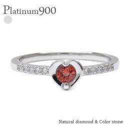 ガーネット 1月誕生石 ダイヤモンドリング 0.1ct プラチナ プラチナ900 pt900 ハート ピンキーリング 指輪 レディース ジュエリー アクセサリー  プレゼント ギフト 人気 おすすめ 送料無料