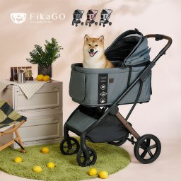 FikaGo フィカゴー AGILE アジャイル2[ペットカート 多頭 小型犬 中型犬 猫 ペット 多頭飼い 耐荷重30kg 4輪 タイヤ サスペンション キャリー カート ワンタッチ 折りたたみ バギー おしゃれ 散歩 犬]