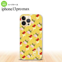 iPhone13ProMax iPhone13 Pro Max ケース ハードケース 花柄 バラ リボン 黄 +アルファベット iPhone13 プロ マックス 6.7インチ おしゃれ かわいい メンズ レディース キッズ デザインたくさん nk-i13pm-263i