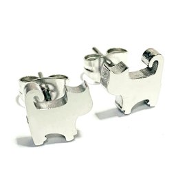 ネコ ピアス D 猫 ピアス 両耳セット価格 キャット イヤリング ステンレス 金属アレルギー対応 送料無料 メール便