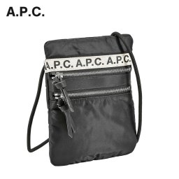 APC アーペーセー A.P.C. PAACL H63390 ショルダーバッグ メンズ レディース バック ネックポーチ ポジェット 肩掛け ナイロン カジュアル 軽量 シンプル ブランドロゴ ブラック