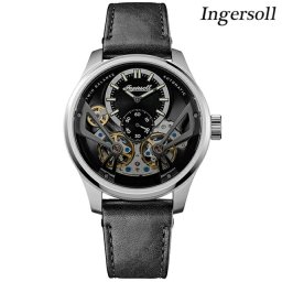 インガソール ザ ネイスミス 自動巻き 腕時計 ブランド メンズ オープンハート INGERSOLL I16101 アナログ ブラック スケルトン 黒