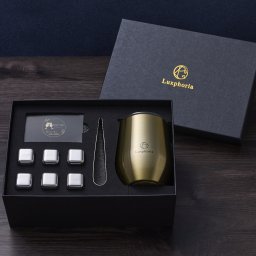 【冬の氷ギフト】ビアキューブ 永久に溶けない氷 タンブラーギフトセット(シャンパンゴールド) グランプリ獲得 ラッピング・手提げ袋 無料 | その他酒器・バー・ワイングッズ