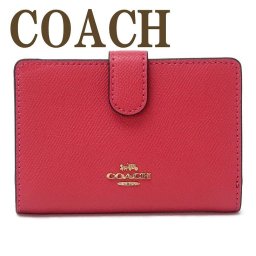 コーチ COACH 財布 レディース 二つ折り財布 ロゴ ピンク レザー 11484IMPOP ブランド 人気