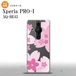 Xperia PRO I Xperia PRO-I スマホケース 背面ケースソフトケース 花柄 サクラ B クリア ピンク 背面カバー android nk-xproi-tp057
