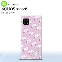 SH-54B SHG05 AQUOS sense6 スマホケース ハードケース 花柄 バラ ドット 紫 ピンク +アルファベット メンズ レディース nk-sens6-260i