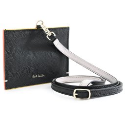 ポールスミス idケース idカードホルダー カードケース ネックストラップ 黒(ブラック) Paul Smith bpw658-10 レディース 婦人 ギフト 定番 彼氏 彼女 プレゼント