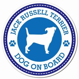 Jack Russell Terrier ジャックラッセルテリア ブルー 肉球 カーサイン 車 マグネットステッカー 犬 マグネット 強力 直径13cm 丸型 おしゃれ かわいい ドラレコステッカー 安全対策 危険運転 煽り運転 アニマル 動物 犬種別 屋外 防水 屋内 肉球マーク