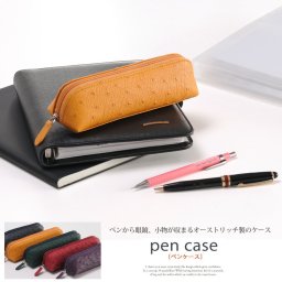 オーストリッチ ペンケース 眼鏡ケース コスメポーチ レディース メンズ ユニセックス 筆箱 化粧品入れ ポーチ ケース メガネケース 女性 プレゼント 春財布 ギフト(No.06000362r) クリスマス バレンタイン 母の日 定年退職 バレンタイン 成人祝い