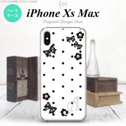 iPhoneXsMax iPhone XS Max スマホケース ハードケース 花柄 ドット リボン 白 +アルファベット メンズ レディース nk-ixm-353i