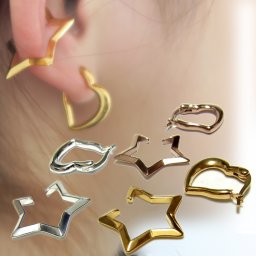 ピアス イヤーカフ 2個セット 片耳用 ハート スター 星 サージカル ステンレス 金属アレルギー対応 レディース プレゼント ギフト インスタ branche