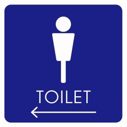 トイレ 御手洗 TOILET トイレマーク E2男 左 矢印 ピクトサイン ステッカー シール 塩ビ製 サイン ウォールステッカー インテリア 施設 案内