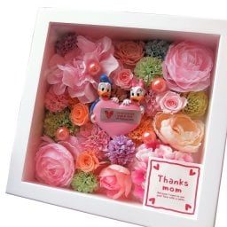 母の日 プレゼント ドナルド デージー ハート 花 プリザーブドフラワー入り 壁掛け ドナルド デージー ◆誕生日プレゼント・記念日の贈り物におすすめのフラワーギフト