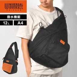 ボディバッグ ショルダーバッグ メンズ かっこいい UNIVERSAL OVERALL ユニバーサルオーバーオール 大容量 大きめ ブランド 撥水 12L A4 スマホ 斜め掛け 斜めがけ 肩掛け ワンショルダーバッグ レディース ロゴ おしゃれ 通勤 通学 アウトドア 旅行 男性 女性 黒 防災