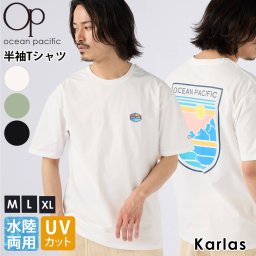 OCEAN PACIFIC オーシャンパシフィック メンズ  半袖 バックプリント ワンポイント Tシャツ 春 夏 サーフ ブランド ロゴ 鹿の子素材 軽量 吸汗速乾 UVカット M L XL 2024SS outfit