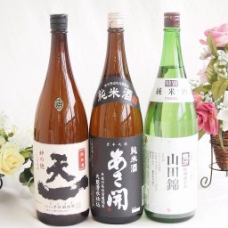 米の旨味よい日本酒3本セット(早川酒造部天一 純米酒 (三重県) あさ開 純米酒 (岩手県) 本田酒造 龍力 山田錦特別純米酒(兵庫県)) 1800ml×3本