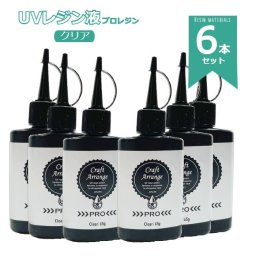 「クラフトアレンジ　プロレジン 75g 6本」 スリムボトル　アクセサリー レジン液 レジン 大容量 スリムボトル 保存に便利 ハンドメイド デコレーション コーディング クラフトアレンジUVレジン液 大容量 レジン液 75g スリムボトル  ケミテック クラフトアレンジ レジン液