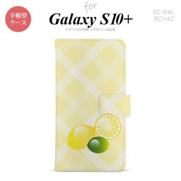SC-04L SCV42 Galaxy S10+ 手帳型スマホケース カバー フルーツ レモン nk-004s-s10p-dr659