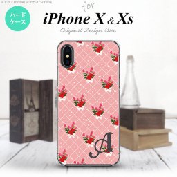 【iPhoneX】【スマホケース/スマホカバー】【アイフォンX】iPhoneX スマホケース ケース アイフォンX イニシャル 花柄・バラ（K） ピンク nk-ipx-266ini【メール便送料無料】