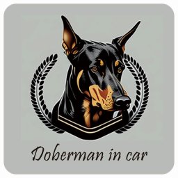 ドッグ カーステッカー イラスト付 Dog in Car ドーベルマン Aタイプ セーフティサイン 犬種別 正方形 13x13cm シール リア あおり運転対策 Dog Sticker 屋外 屋内 防水 かわいい おしゃれ 安全対策 カーサイン