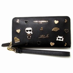 KARL LAGERFELD カールラガーフェルド 財布 サイフ ピン付き ジップ アラウンド ウォレット 長財布 L5GQO8EI BGD