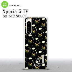 Xperia 5 IV Xperia5 IV スマホケース 背面ケース ハードケース 花柄 バラ ドット 小 黒 +アルファベット 2022年 10月発売 nk-xp54-250i