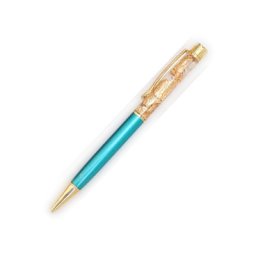 [12ピーコック]金運招来 金箔入り ボールペン【開運】縁起物 金箔 ゴールド ハンドメイド 1本売り