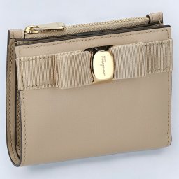 フェラガモ 二つ折り財布 レディース ブランド Ferragamo 22E009CALF DAINO 758 775 グレージュ
